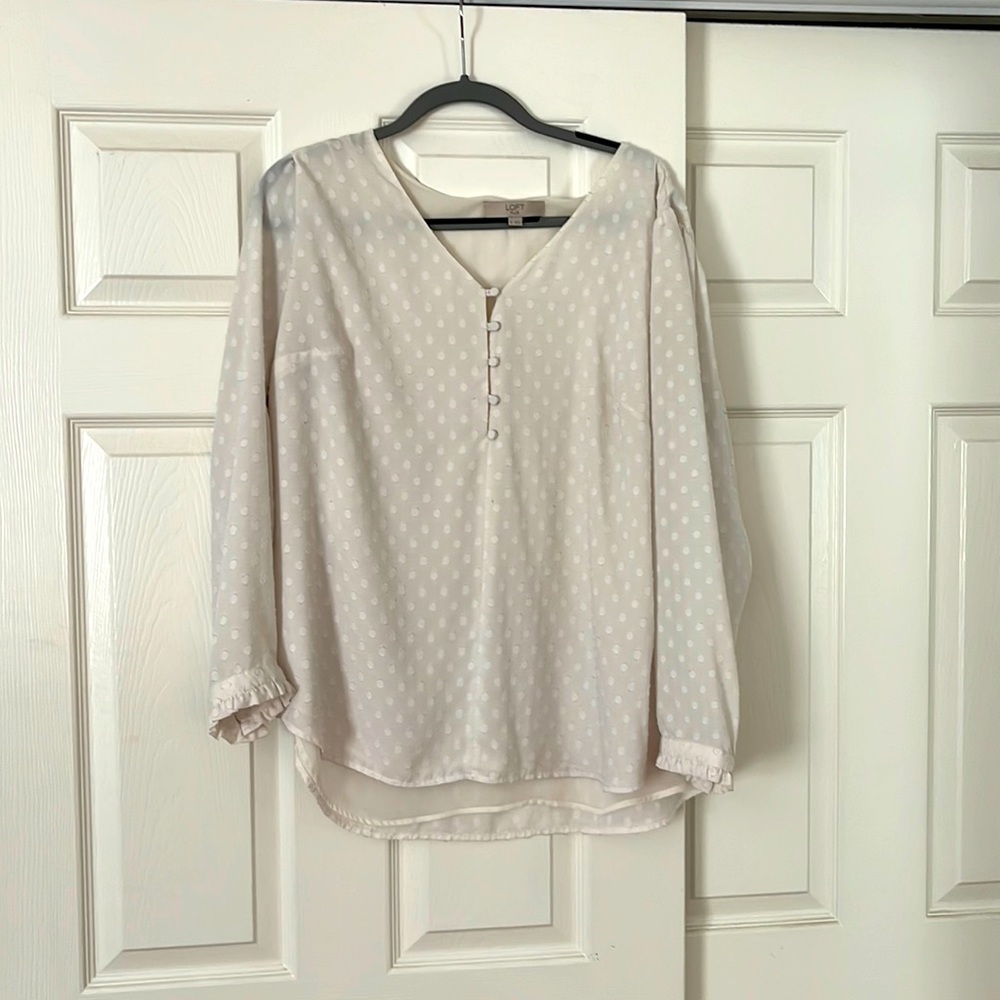 Cream Colored Polka Dot Blouse